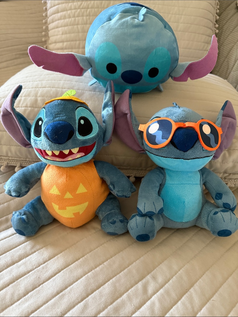 Disney Stitch Plush Trio - Blue, Purple, Orange
